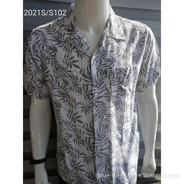 Printed Pattern Hawaii Style Men's Short Shirts